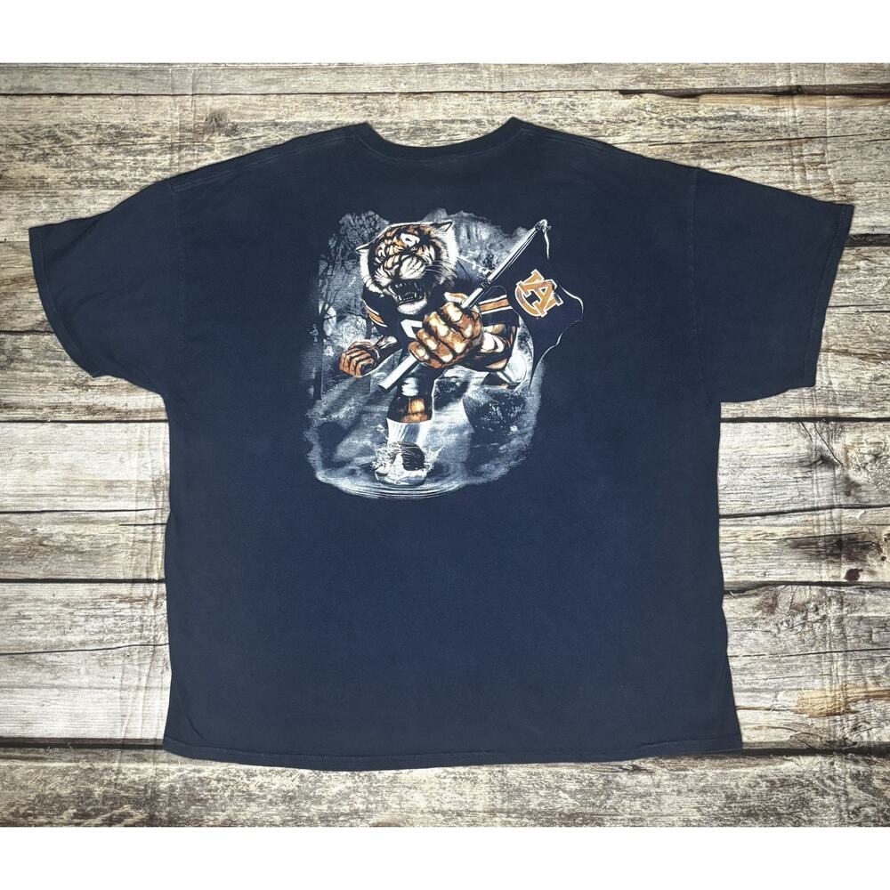 Auburn Tigers Big Man On Campus T Shirt Mens XXL Navy 2000s Y2K Graphic Tee 2XL